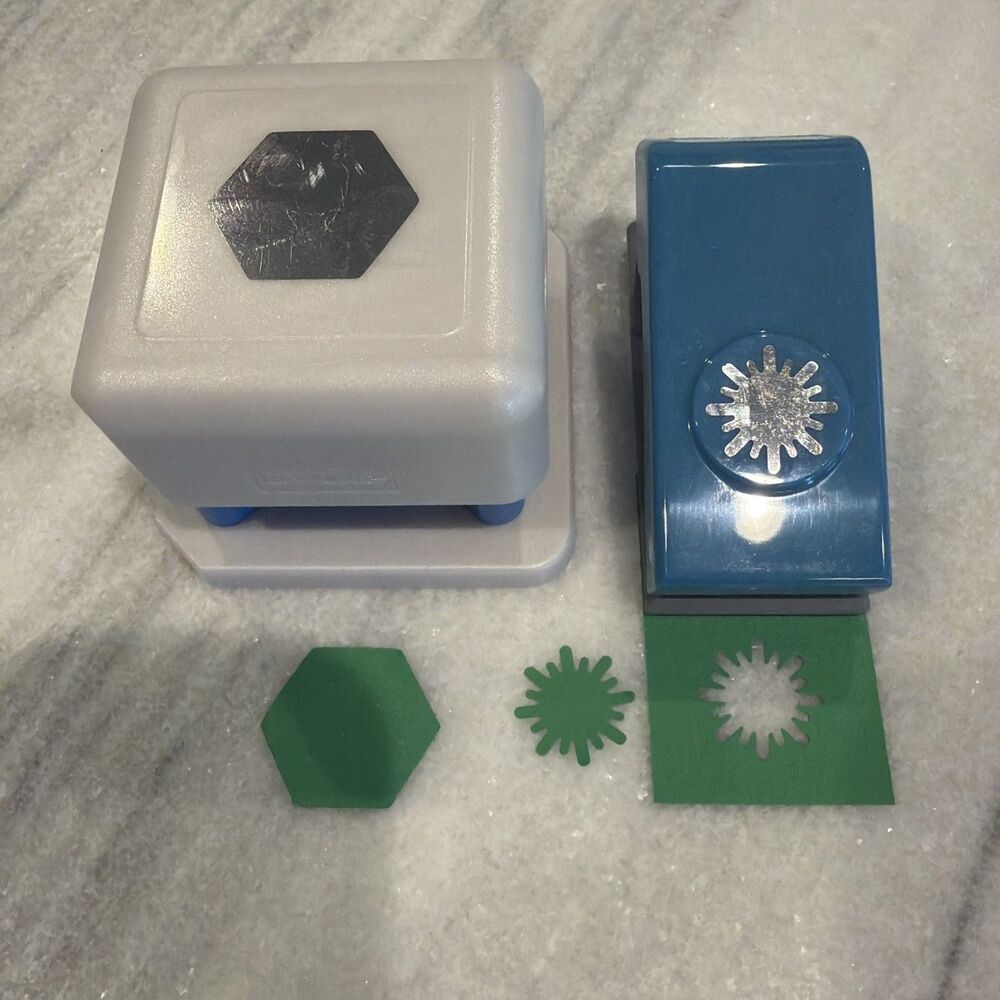 Creative Memories Place & Punch Hexagon And Starburst Pocket Punch